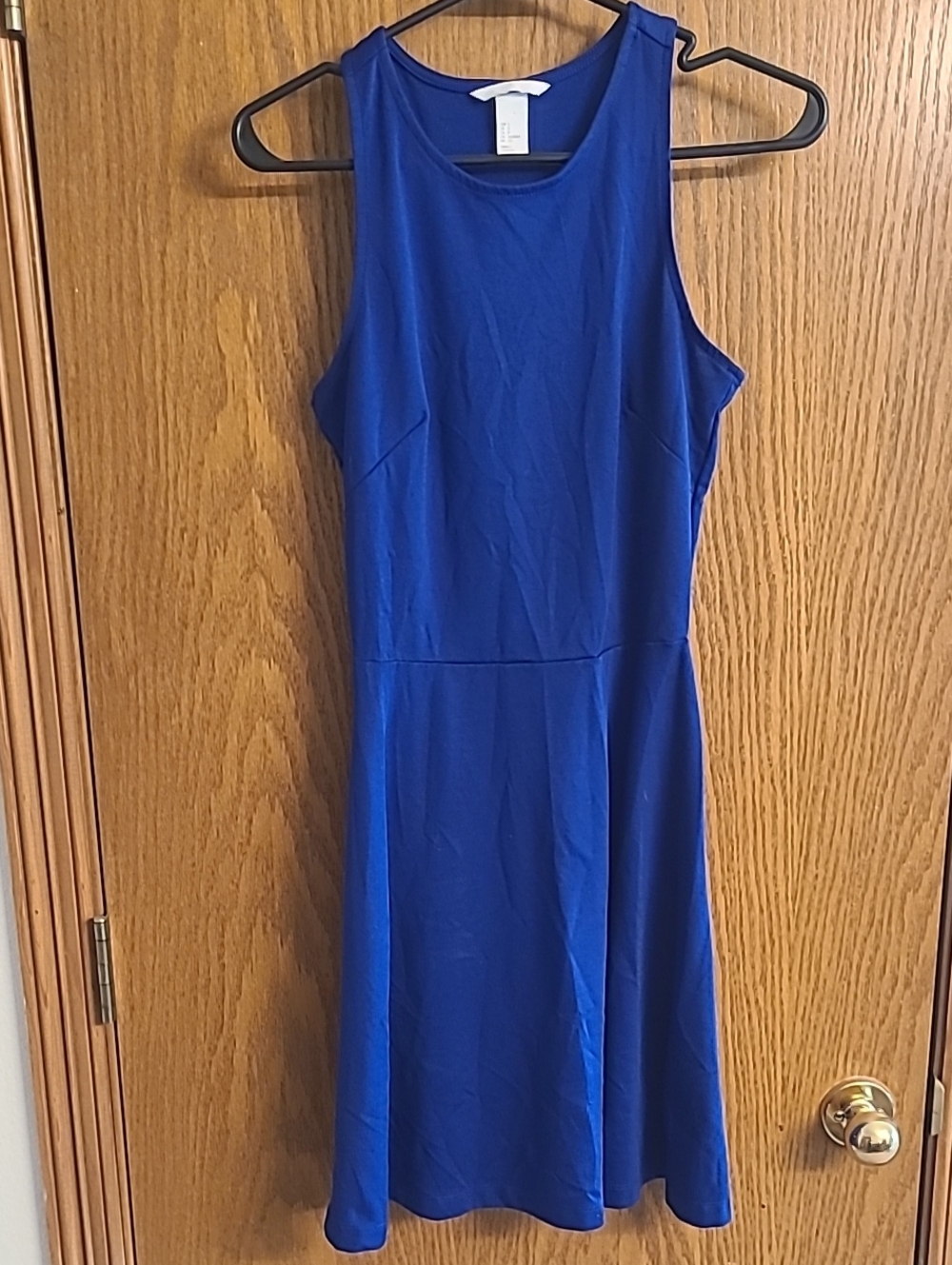 H&M Royal Blue Sleeveless Midi Dress